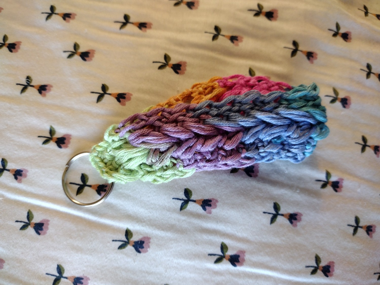 Puff Stitch Wristlet Keychain
