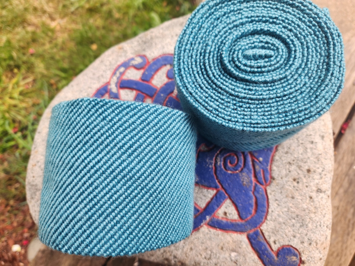Teal two-tone Wicklbandr/Winningas 100% Wool