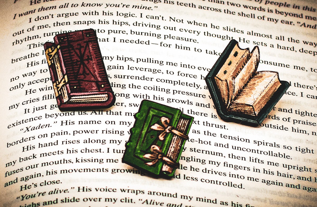 The Scholar’s Badge: Renaissance Tome Pins (Set of 3)