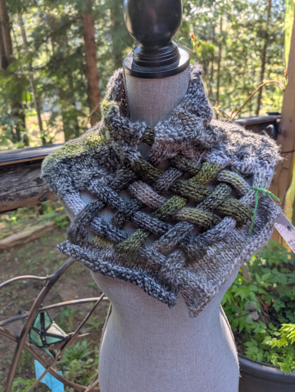 Celtic Shawl, scarf, knitted wearable art