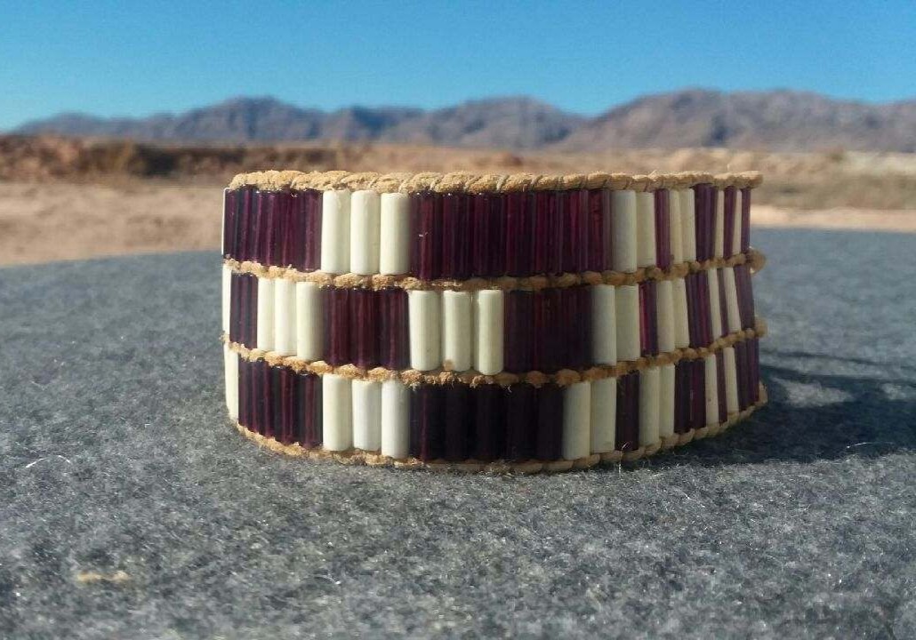 Handmade wampum cuff bracelet