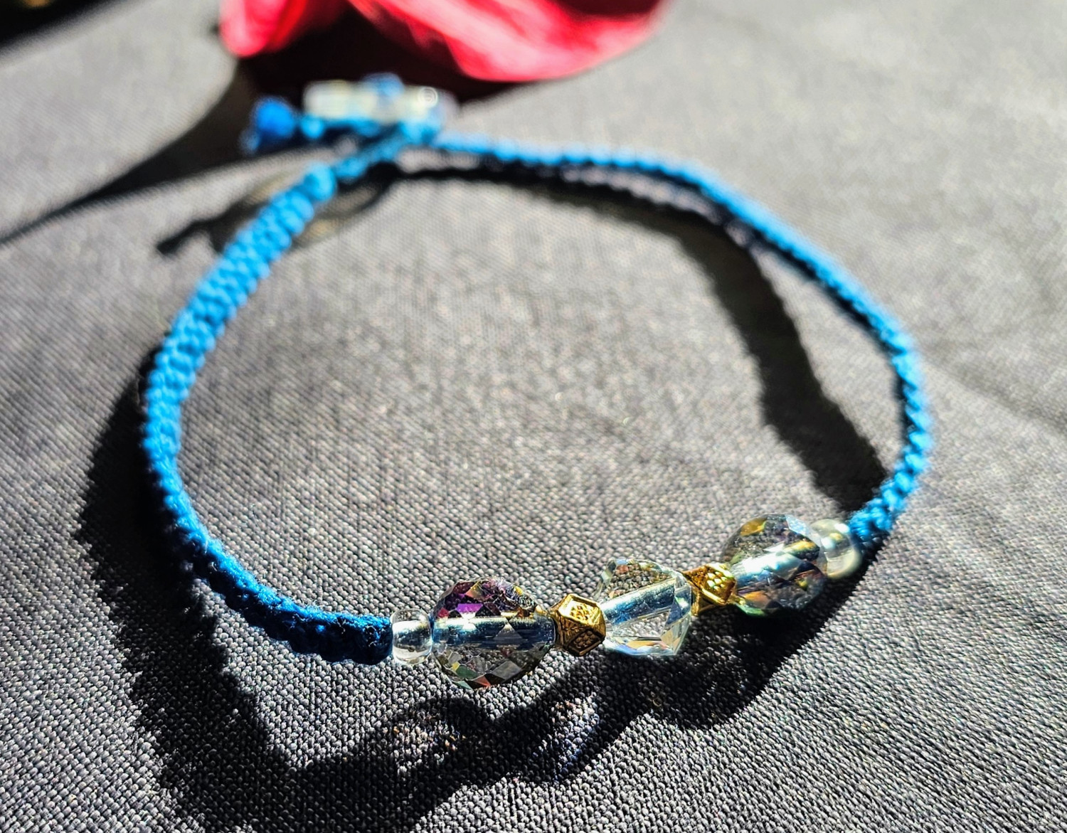 Blue macrame bracelet