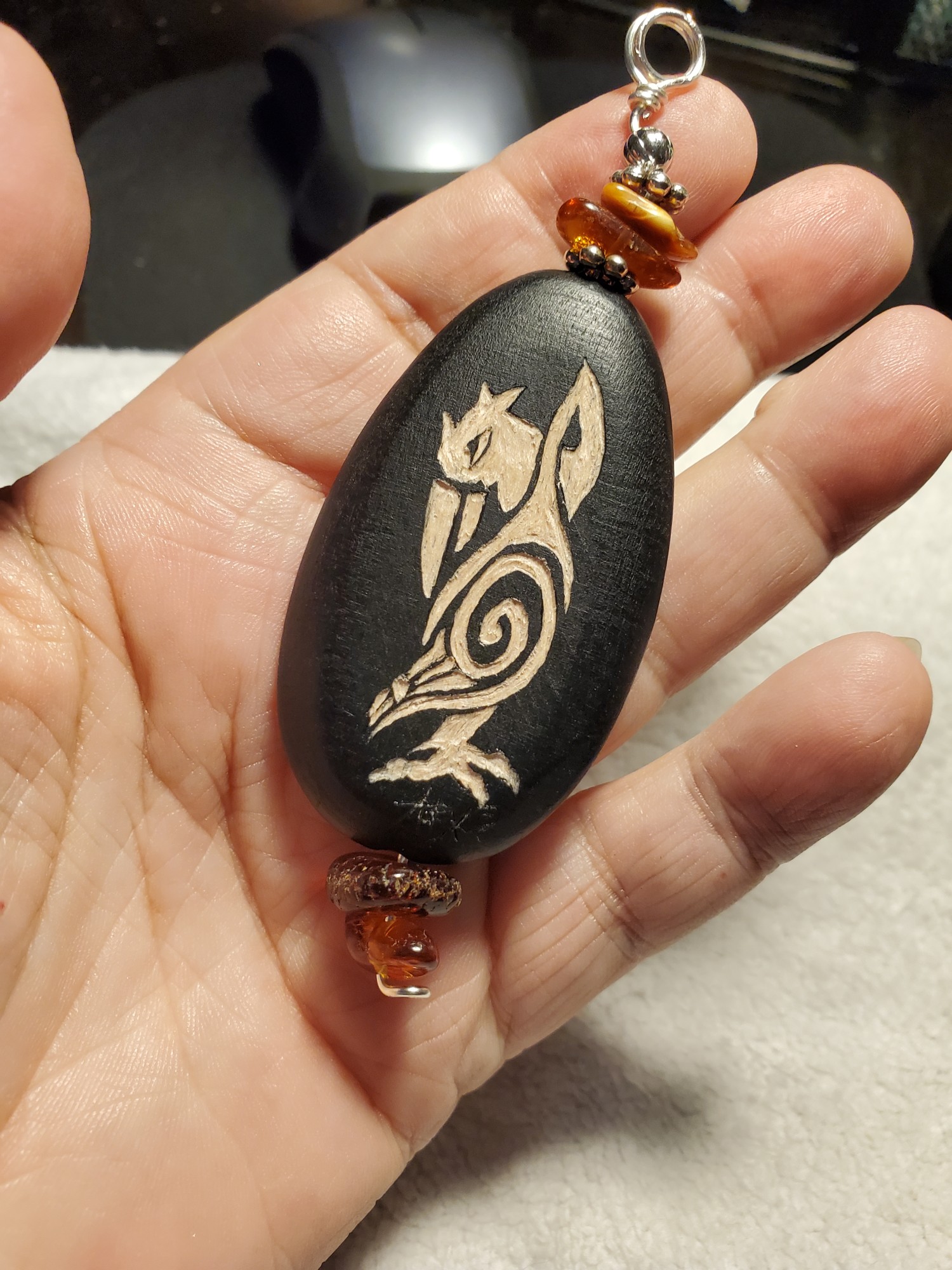 Scythian Pelican African Wood Pendant