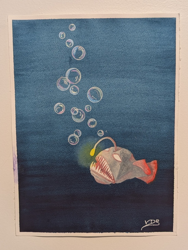 "Angler Fish" Watercolor Painting