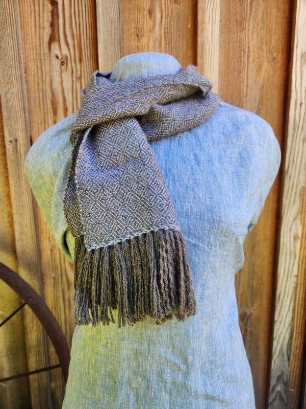 Grey and dusty blue Scarf ***100%  Alpaca***
