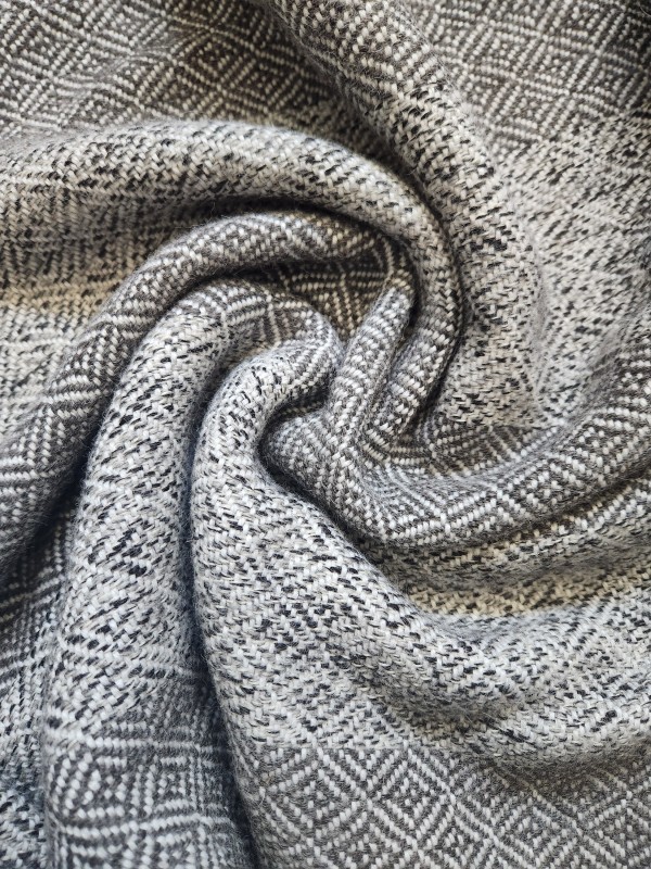 Grey Tweed w/White Shawl ***100%  Alpaca***