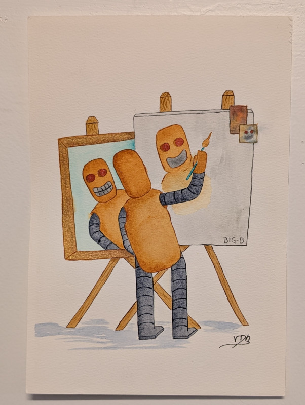 "BIG-B's Self Portrait" Watercolor Painting