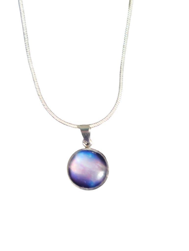925 Sterling Silver nebula galaxy necklace