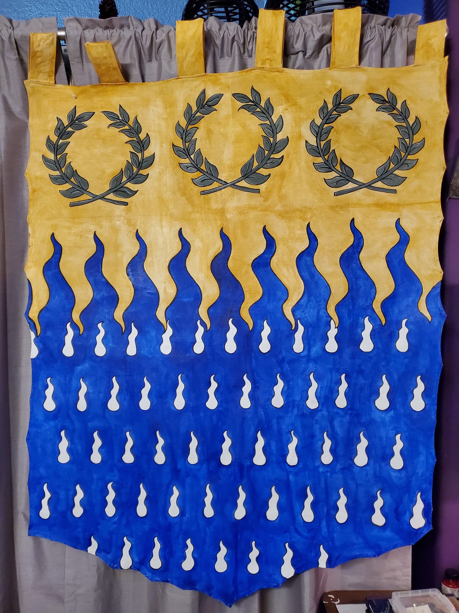 Custom Hand-Painted Linen Banner- Rectangle- Double Sided