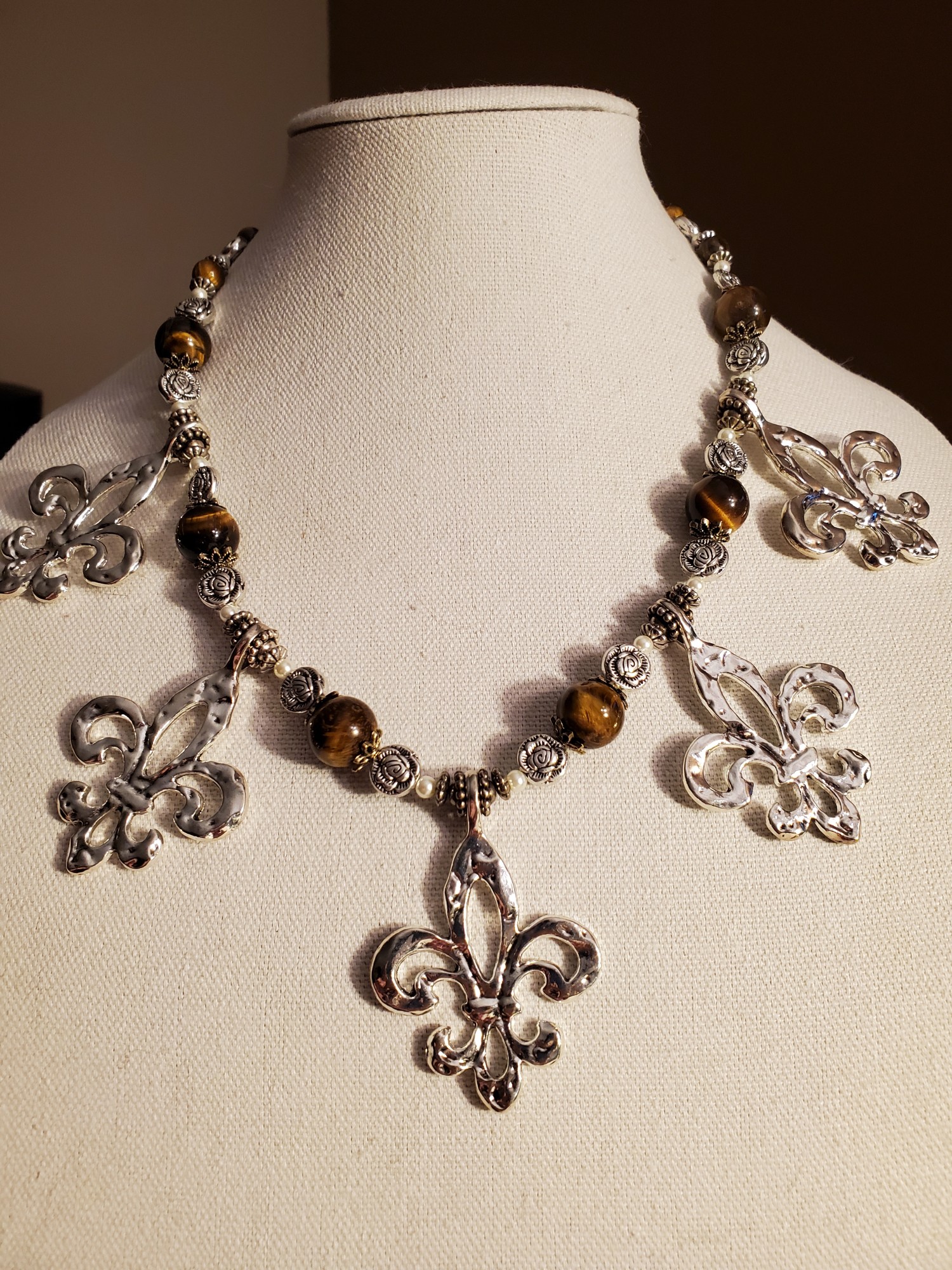 Fleur de Lis Amber Statement Necklace
