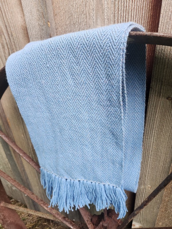 Two-tone blue/grey Scarf 100% wool