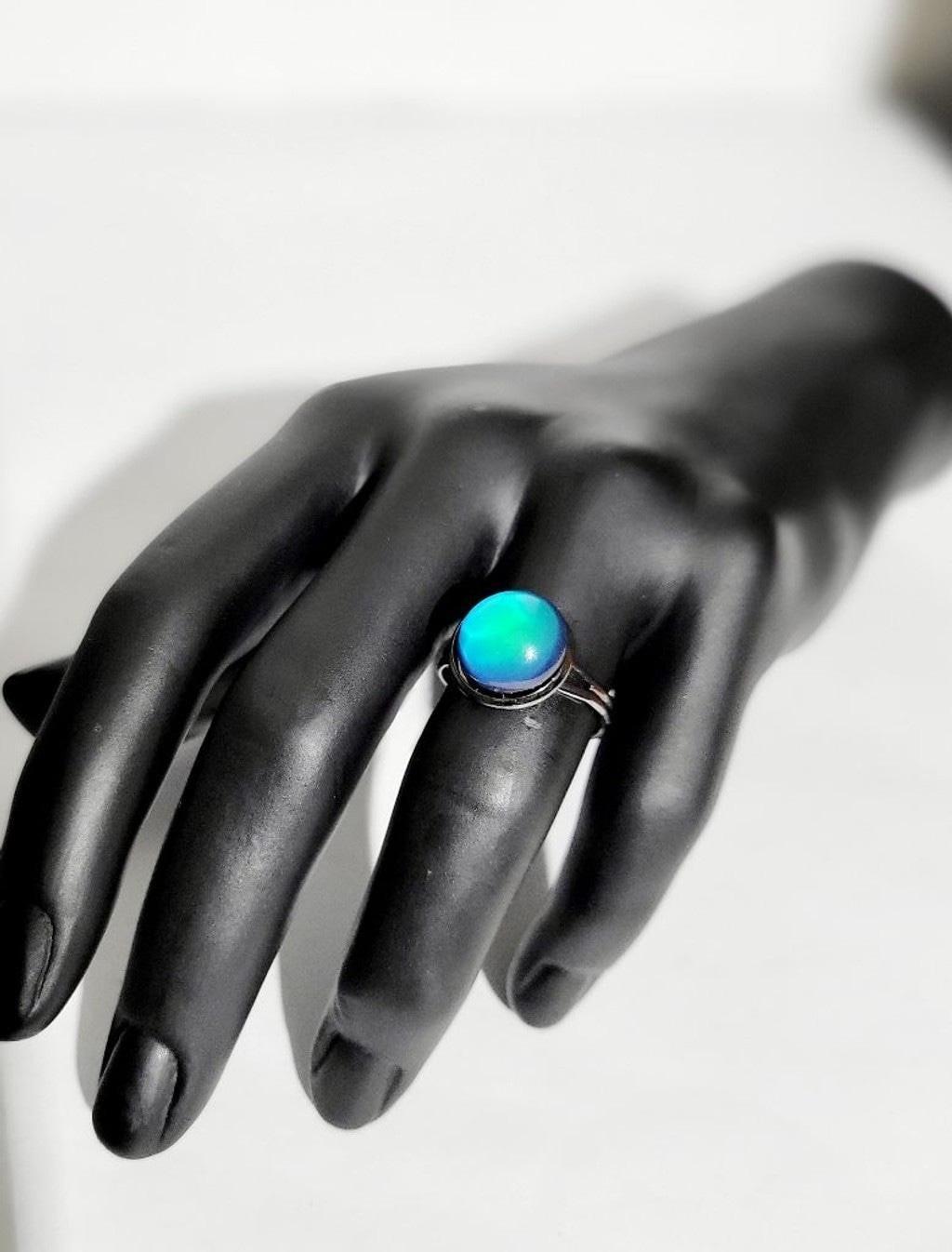 Hand crafted adjustable color changing mood ring