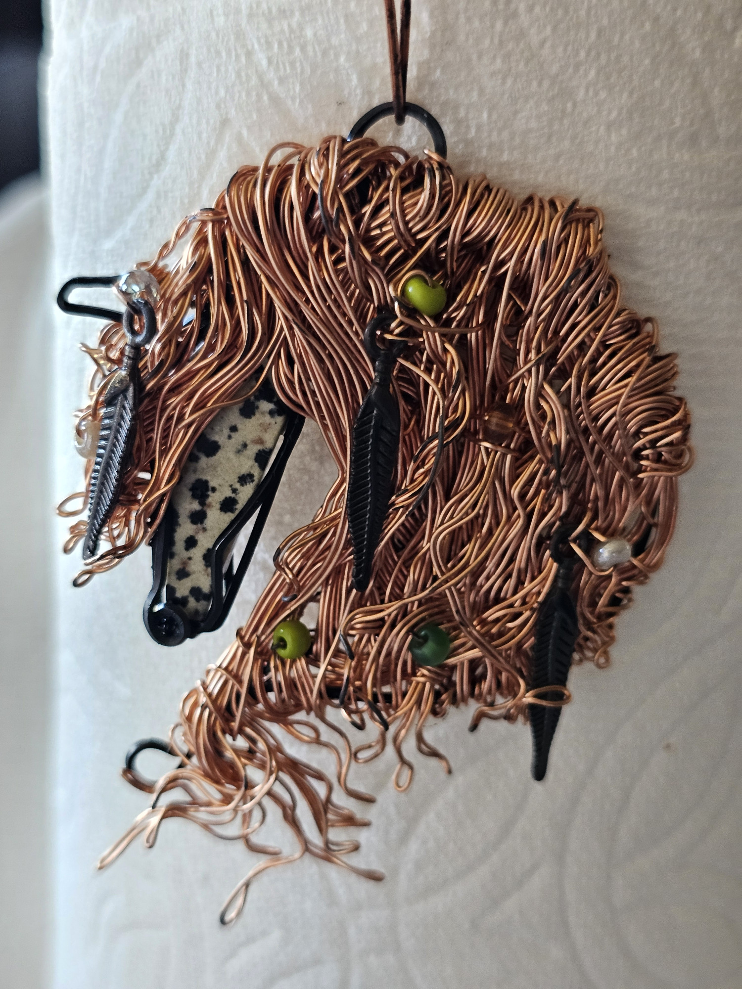 "Spirit Dancer" – Handcrafted Copper Wire Horse pendant "