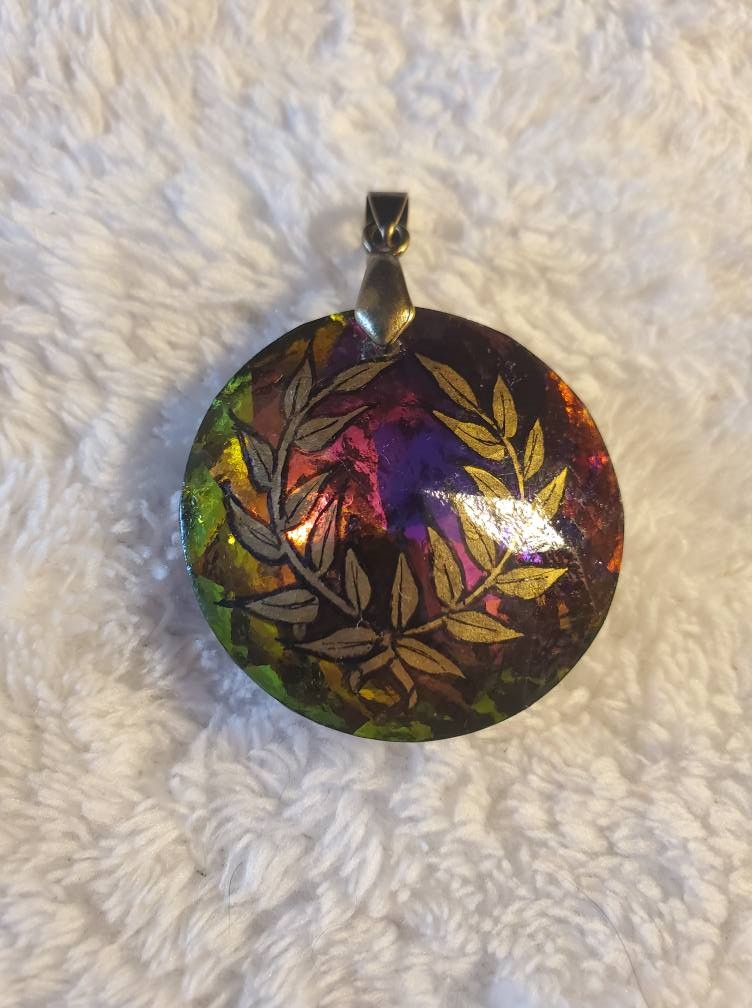 Laurel Rainbow Glass Pendant