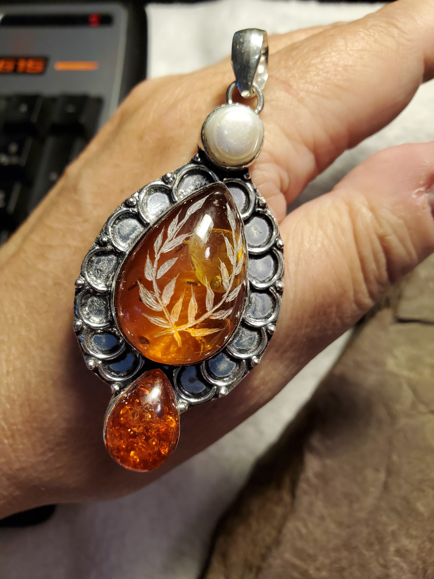 Laurel Intaglio Sterling Silver Pendant