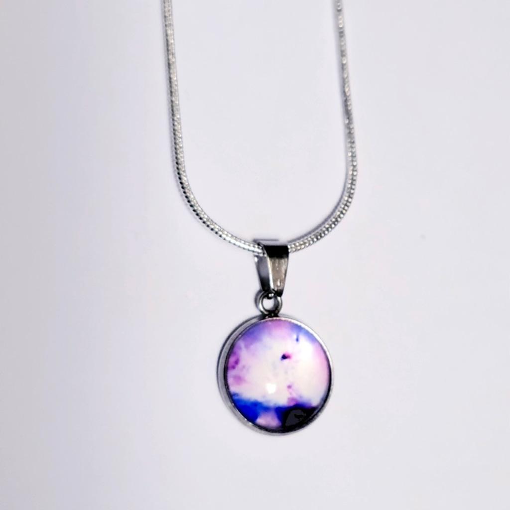 925 Sterling Silver nebula galaxy necklace