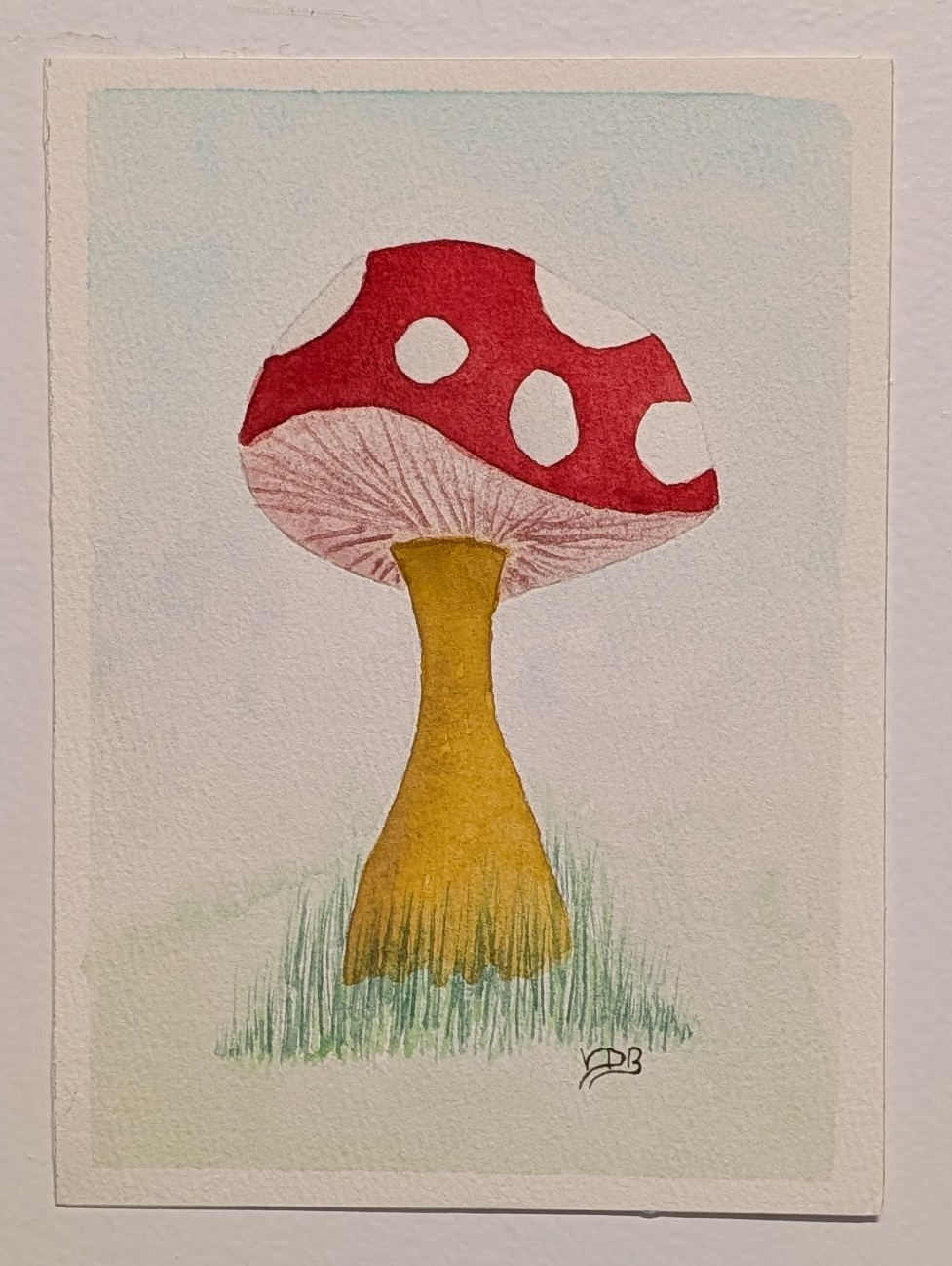 "Mushroom Sketch" Watercolor Painting