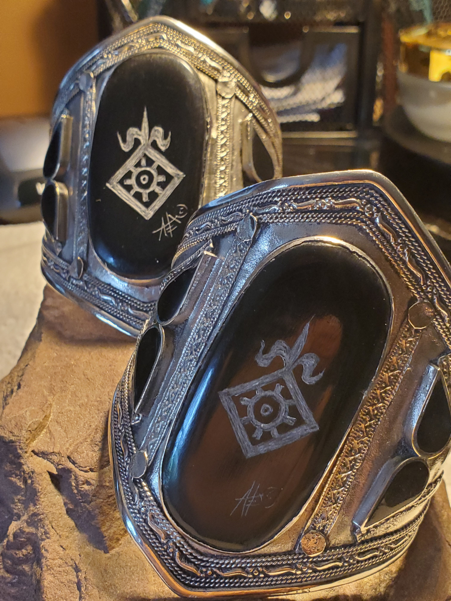Order of the Mark Onyx Cuff Bracelet Set